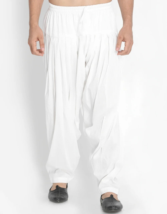 Pearl Glow White Cotton Patiala Salwar