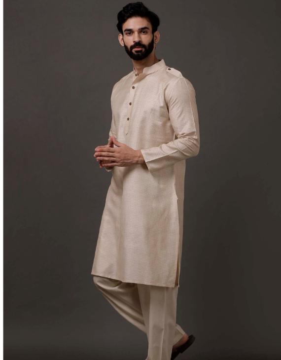 Elegant Blended Cotton Kurta Pajama Set